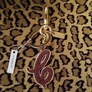 COACH textured resin/gold C purse fob-NEW!